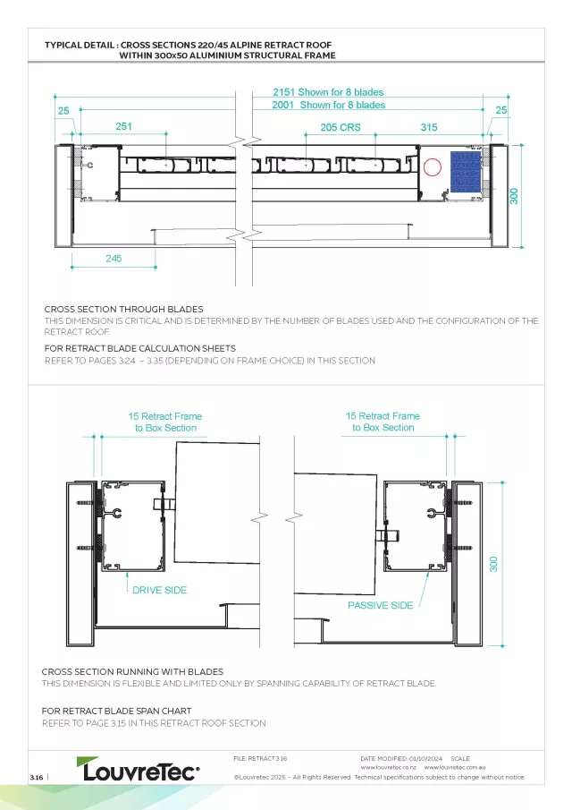 2D Typical Detail_220/45 Slimline Retract Roof | DM 3.16