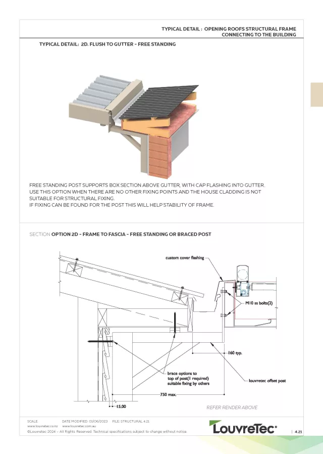 Frame Flush to Gutter - Freestanding or Braced Post | DM 4.21