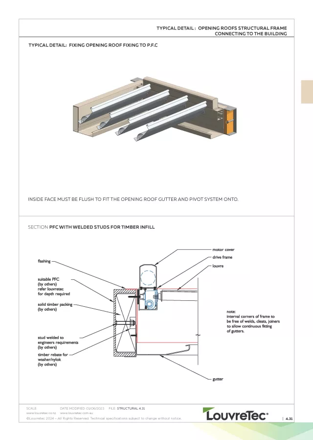 Fixing to PFC & with Welded Studs for Timber Infill | DM 4.31