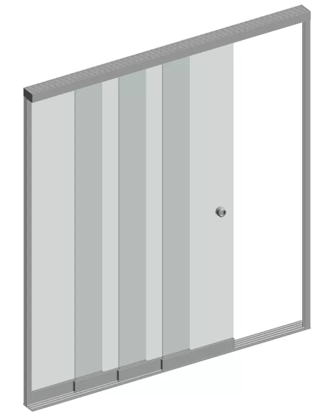 3D Model_Slidetec Flush Track 4 Panels - Retracted one side