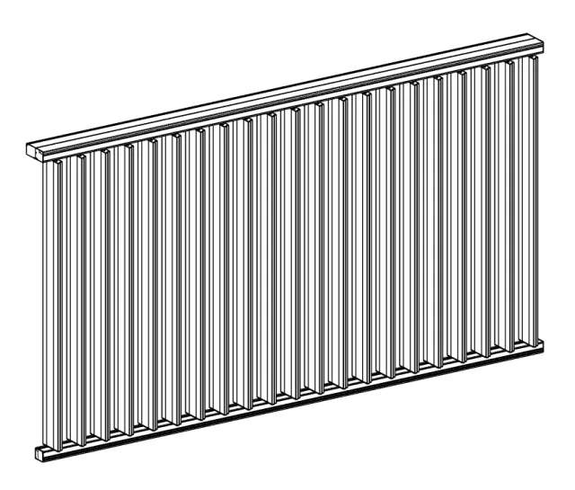 3D Model | Motorised 165 Hi Span Balustrade Louvres - Vertical Panel 