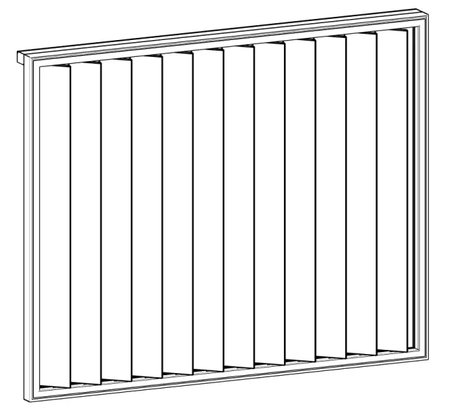 3D Model | Motorised 200 Flush Louvre - Vertical Panel 