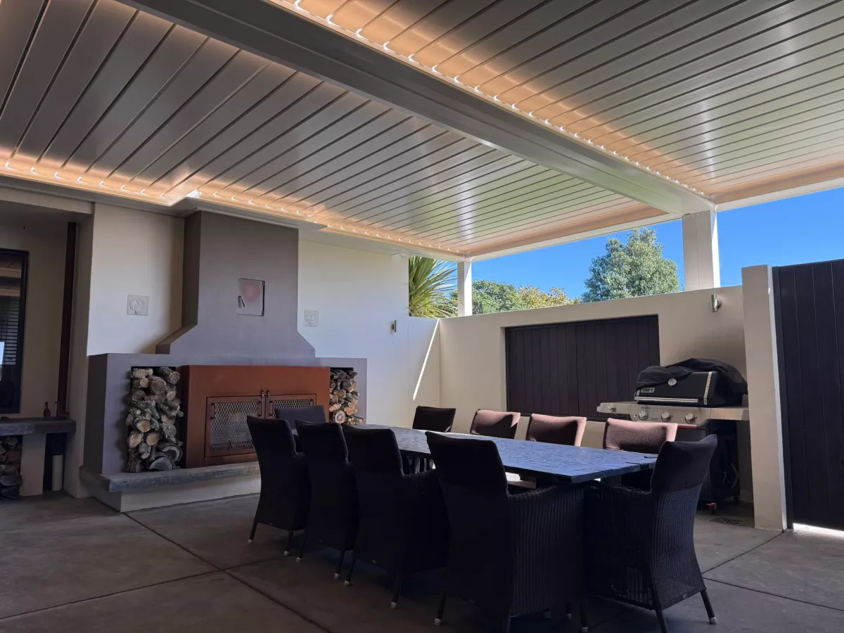 200/35 Slimline Roofs with Integrated LED Gutter Lighting, by Louvretec Hawke's Bay