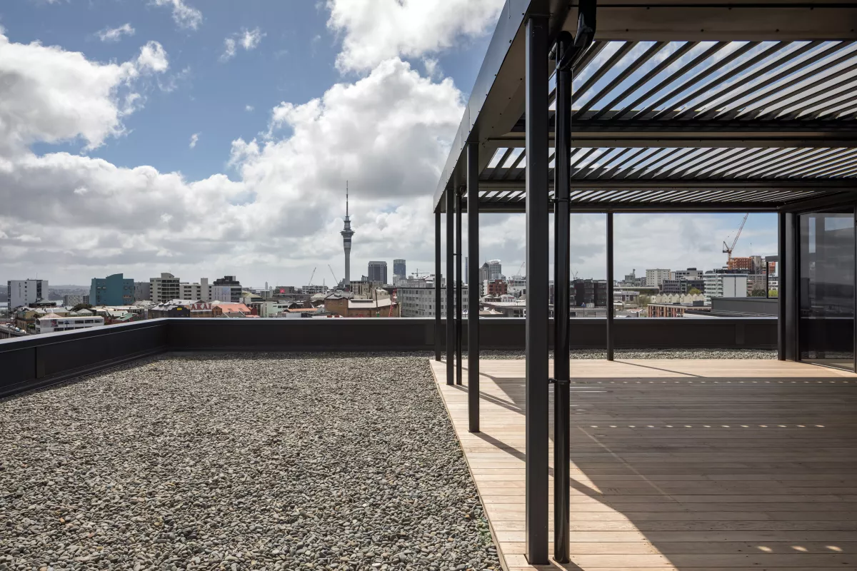 Penthouse Opening Roofs on France Street Apartments. Auckland.