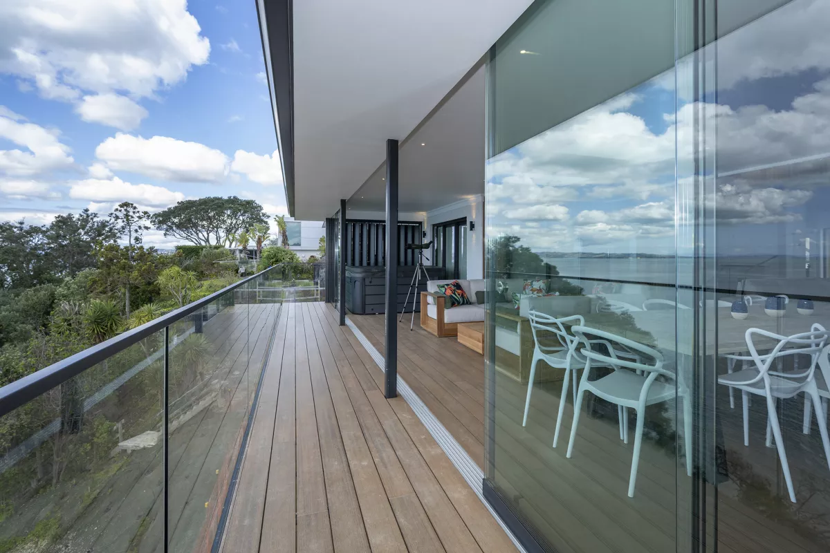 Frameless Glass Sliding Louvres let you enjoy the view - no matter the weather.