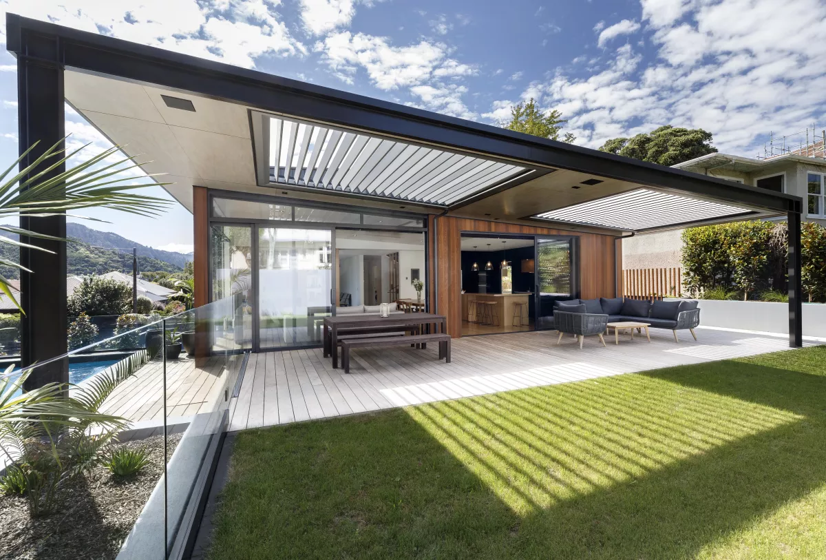 Motorised Opening Roof by Louvretec Nelson