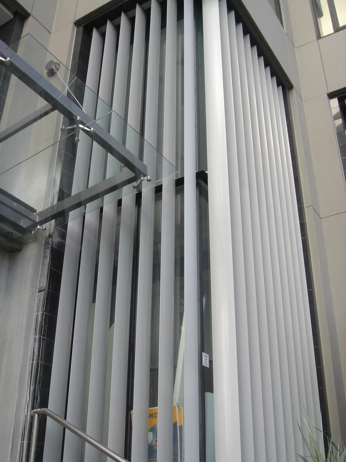 Bracket Fixed Louvres on Commercial Building by Louvretec Wellington