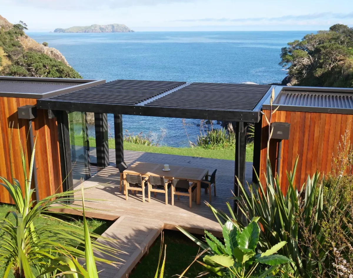 Opening Roofs connecting two pods to create a Tiny Home with a big view.