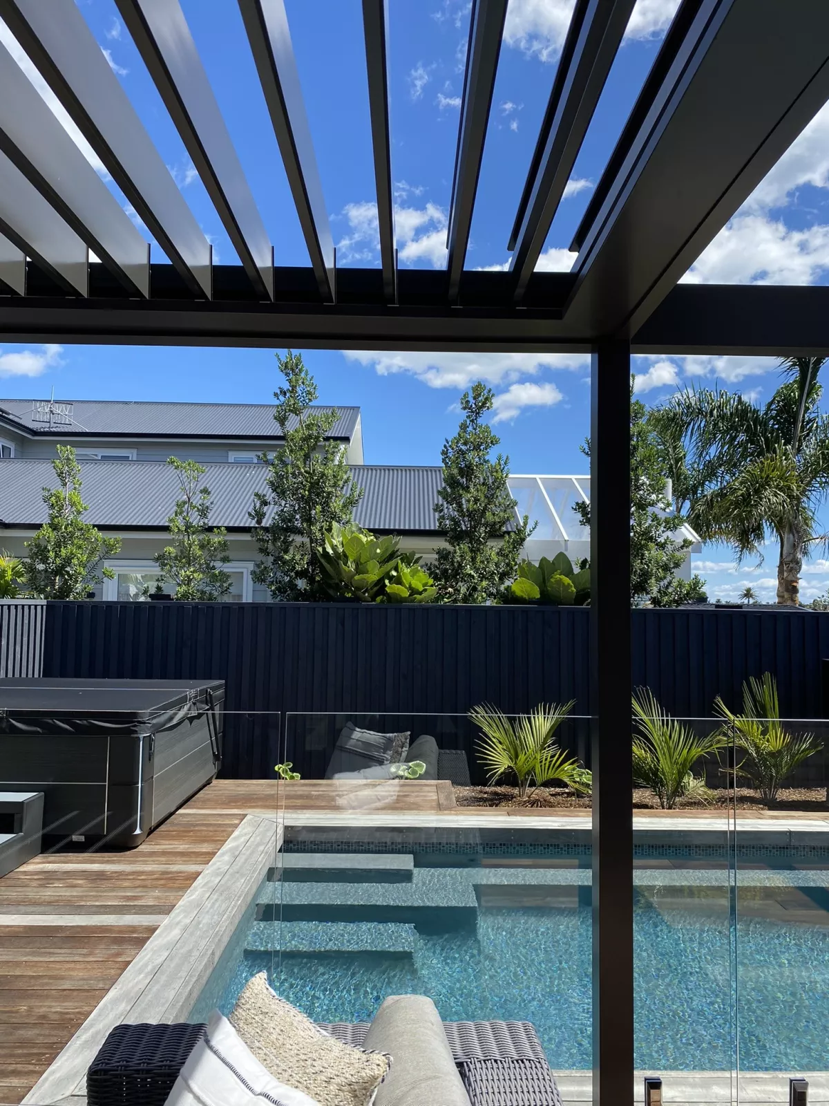 Poolside comfort by Louvretec Waikato